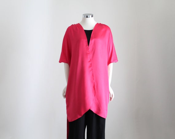 Hot Pink Kimono Robe, Womens Glamour Robe Jacket,… - image 4