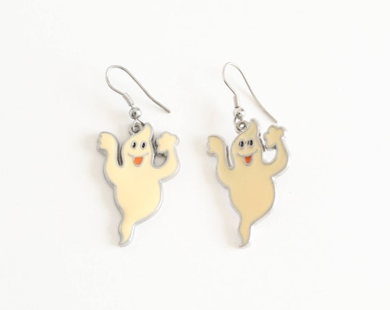 Ghost Earrings, Vintage Ghost Dangle Earrings, 80… - image 3