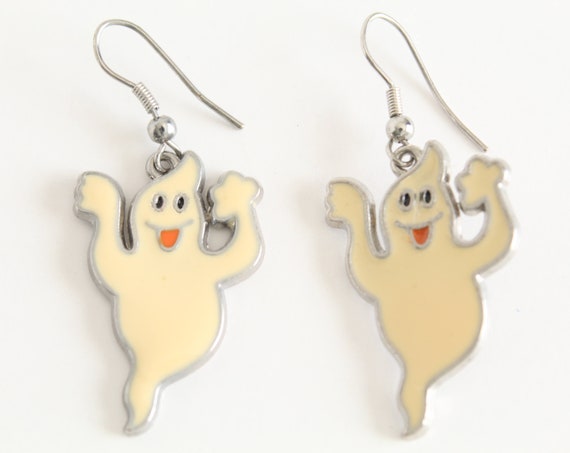 Ghost Earrings, Vintage Ghost Dangle Earrings, 80… - image 4