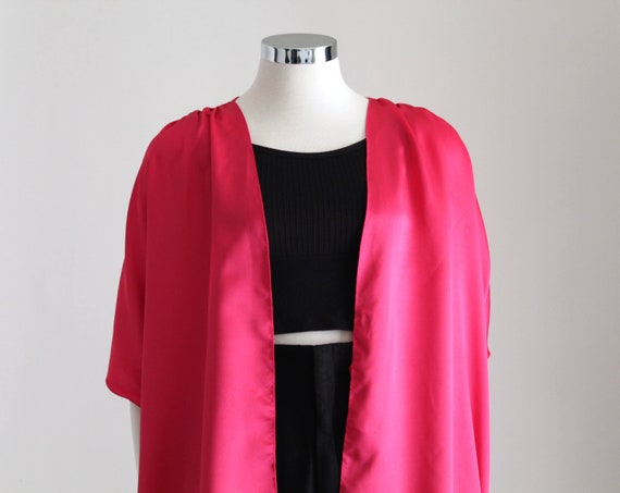 Hot Pink Kimono Robe, Womens Glamour Robe Jacket,… - image 3