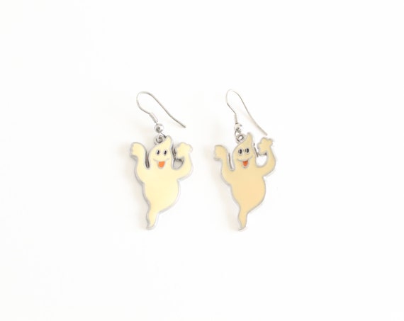 Ghost Earrings, Vintage Ghost Dangle Earrings, 80… - image 5
