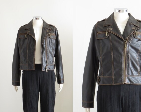 Faux Leather Jacket Brown Distressed Womens - Distressed Leather Jacket Womens Faux Leather Jacket Brown Distressed Womens - Distressed Leather Jacket Womens