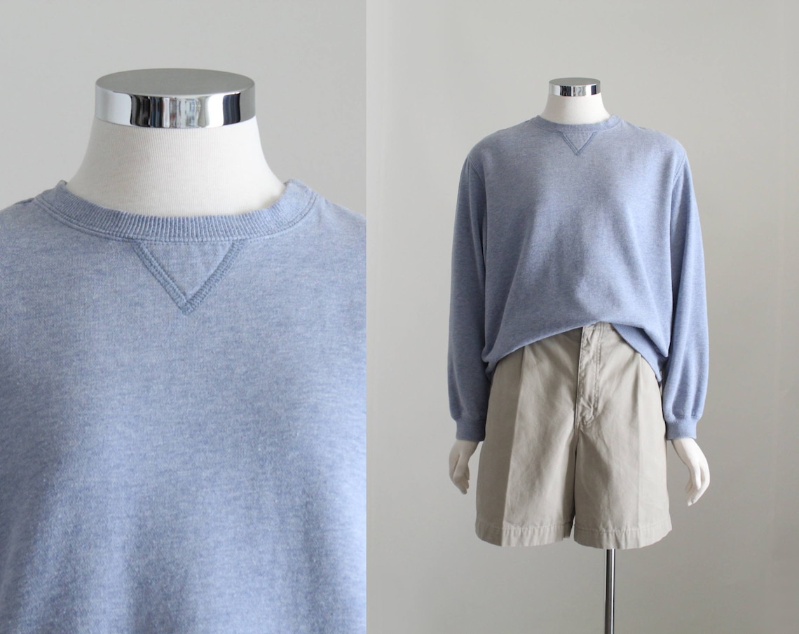 Baby Blue Sweatshirt Womens 90s Aesthetic Top Y2K Etsy