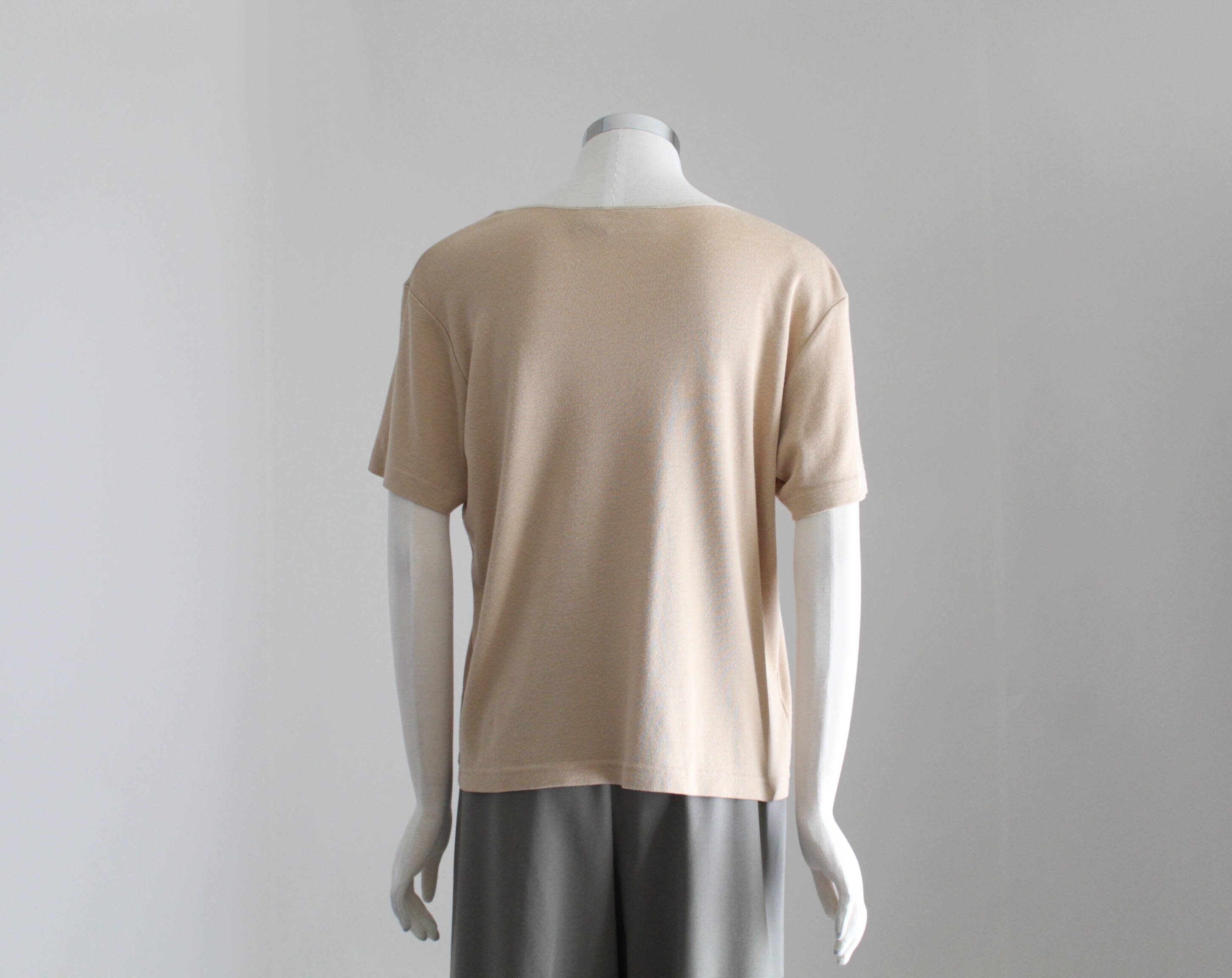 Beige Shirt Womens Cottagecore Shirt 90s Ribbed Top Knit - Etsy UK