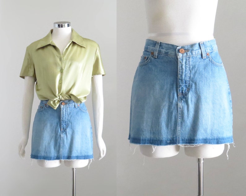 denim micro mini skirt