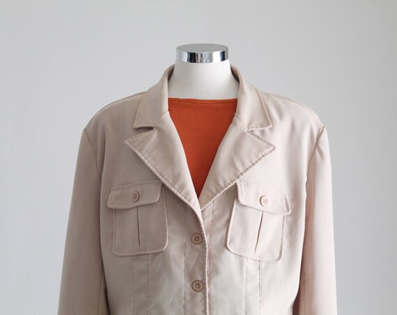 Beige Chore Jacket, Womens Safari Jacket, Chore B… - image 5