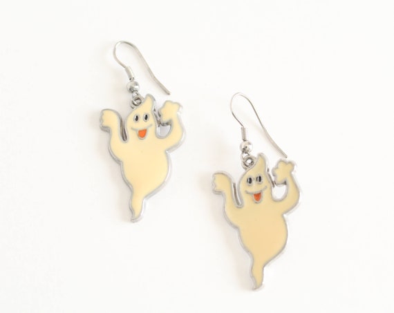 Ghost Earrings, Vintage Ghost Dangle Earrings, 80… - image 2