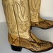 Vintage Mens Exotic Python Cream Leather Embroidered Panel Cowboy ...