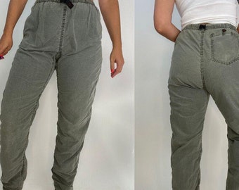 Faded Green Gramicci Y2K Designer Rock Klettern Hose Skateboard Kordelzug Verstellbare Taille Sportlich Streetwear Leben im Freien Vintage 00s