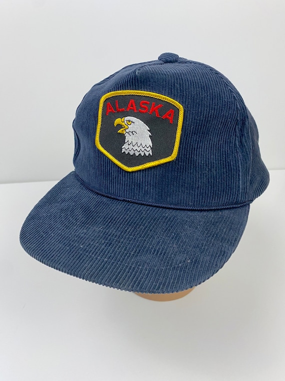 Vintage Corduroy Alaska Eagle 90s Snapback Cap