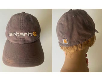 Vintage Carhartt Baseball Style Cap Hat Faded Grey Y2K