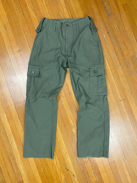 Vintage Army Green Cargo Military Pants 28W