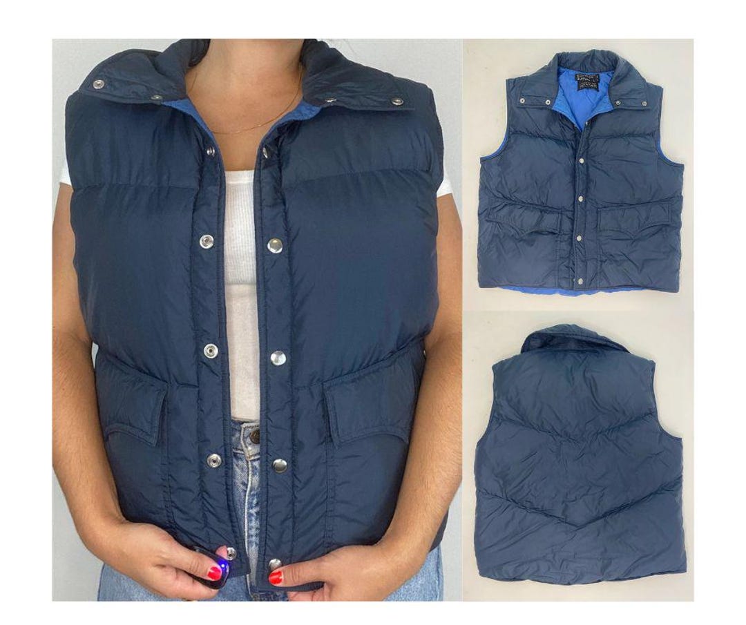 Men's L Vtg 1970's JC Penney Western Snap Vest Jacket Puffer