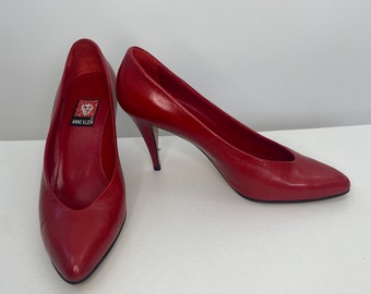 Lippenstift Rote Pumps / Anne Klein Vintage Heels 1980 1970