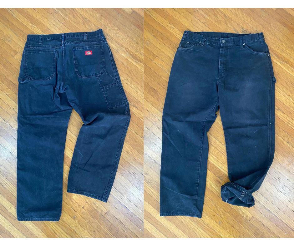 Vintage Dickies Faded Black Work Canvas Pants 36 X 30 - Etsy