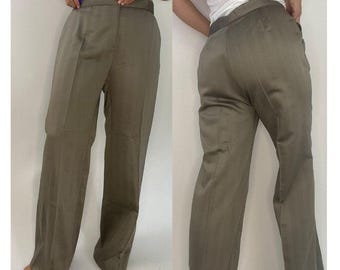 Pantalones de vestir vintage Georgio Armani para mujer, talla grande, gris plateado