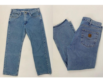 Vintage 1990er Jahre Carhartt Carpenter Jeans Größe / 90er Carhartt / Mid Wash Carpenter / Vintage 90s Workwear