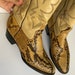 Vintage Mens Exotic Python Cream Leather Embroidered Panel Cowboy ...