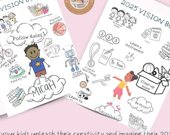 Vision Activity Outline Vision Board Printable for Kids, Home Learning Activity, Kids Printable ...