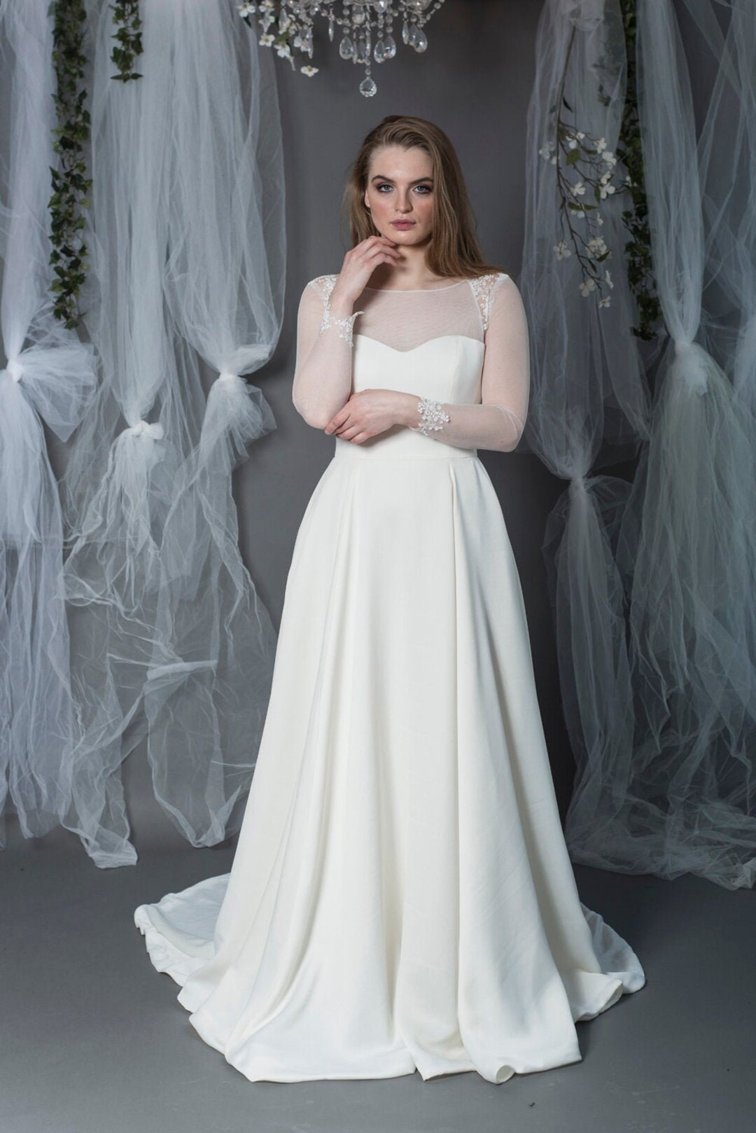 black sleeve bridesmaid dresses Long Formal Flutter Sleeves Bridesmaids Dress main image 1