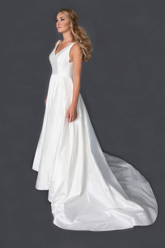 raw silk wedding dress