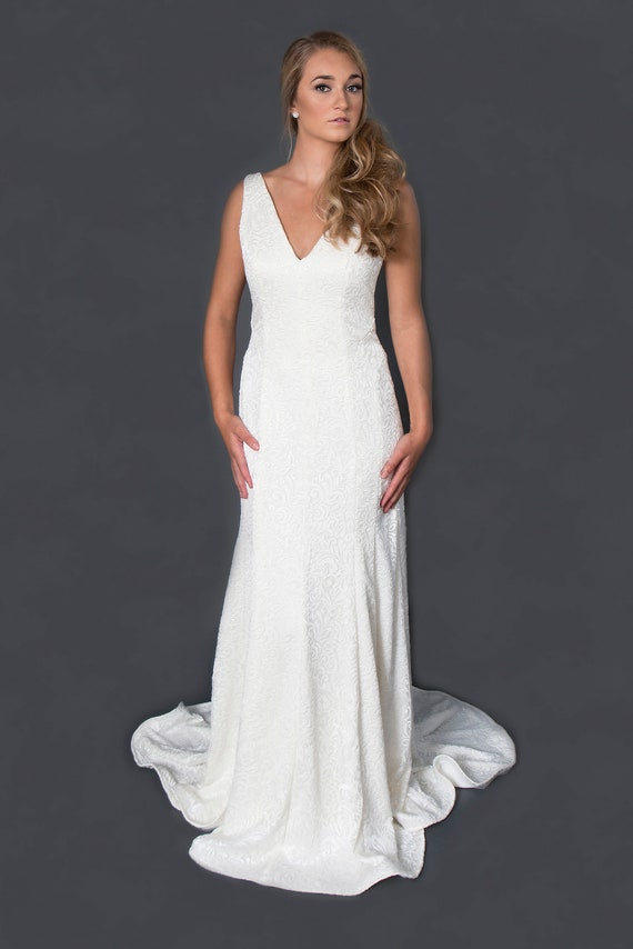 lace fit and flare wedding dress