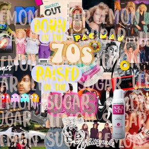 Born in the 70s Raised in the 80s PNG Wrap 9.3 X 8.2 in