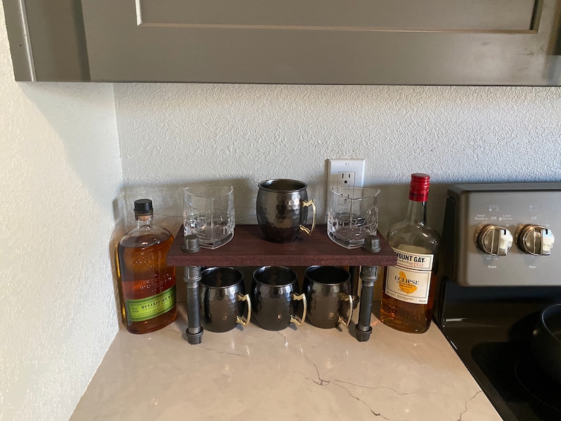 6 Counter Top Shelf Canister Riser Kitchen Shelf rustic Etsy