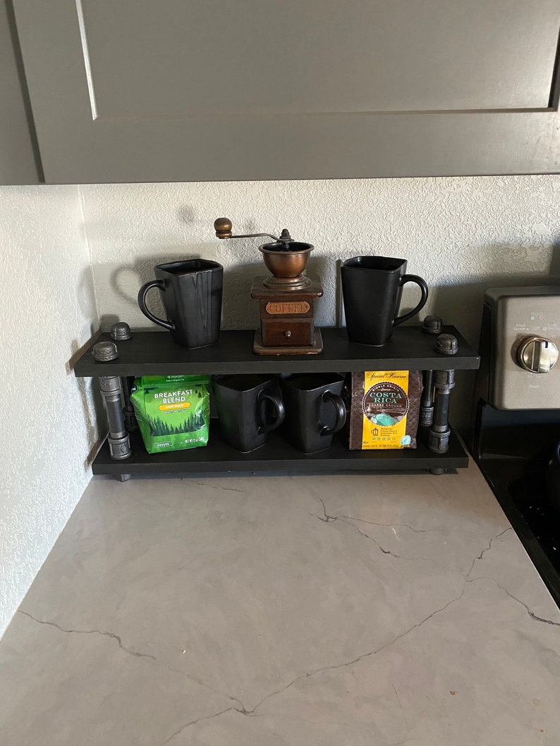 Kitchen Counter Shelf Coffee Mug Shelf Spice Rack Etsy