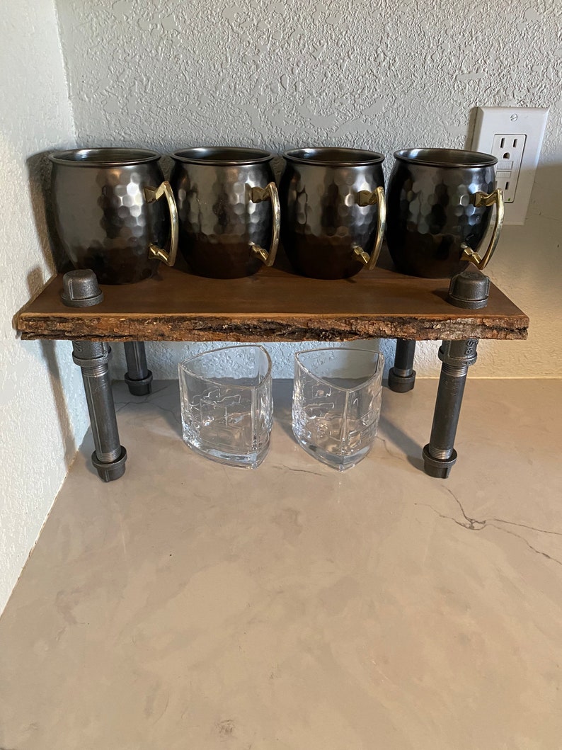 8 Deep Live Edge Rustic Counter Top Shelf Counter Shelf Etsy Canada