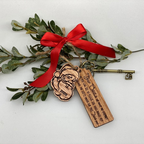 SANTA KEY!! Old-Fashioned Beautifully lasered tags along with gorgeous key!