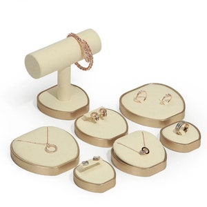 Beige Jewelry Display Set, Ring Holder, Necklace Stand , Jewelry Organizer, Bracelet Holder, Photography Props