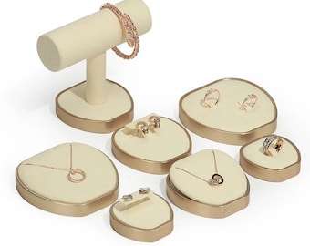 Beige Jewelry Display Set, Ring Holder, Necklace Stand , Jewelry Organizer, Bracelet Holder, Photography Props