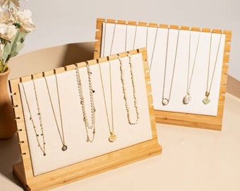 Houten ketting display stand, sieraden display stand, ketting display houder, sieraden display voor ambachtelijke show