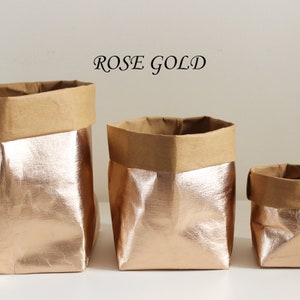 Decorazione del tavolo nuziale, sacchetto di carta oro rosa, sacchetto di carta lavabile, borsa di stoccaggio, lusso, decorazioni per la casa, deposito elegante, cesto di nozze