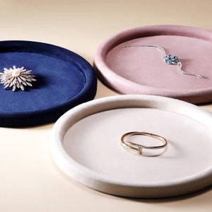 Jewelry Display tray, Velvet Necklace Display Tray, Jewelry display Stand, Necklace display Dish, Jewelry Holder Dish, Pink, Blue, Black
