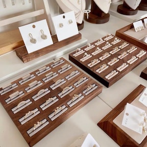Ring Display holder, Ring Display Stand, jewelry holder stand for rings, jewelry stand with tray, jewelry display stand wood unique