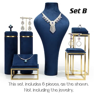 Mornajina Necklace Display Stands - 14x10 Inch Double-Sided Velvet Display With Hooks For Jewelry Selling