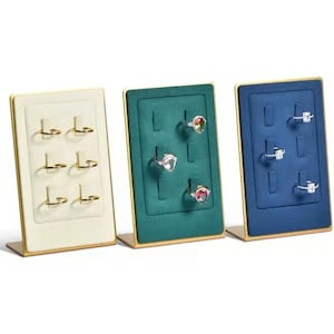 L-vorm ringstandaard, metalen ringhouder, unieke sieradendisplay voor ring, grijs, groen, rood, zwart, beige, veelkleurig
