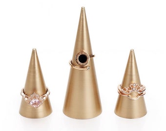 Metal Ring Cone Display, Gold Ring Display Holder, Ring Display Stand, Ring Organizer, Ring Storage, jewelry display holder for ring