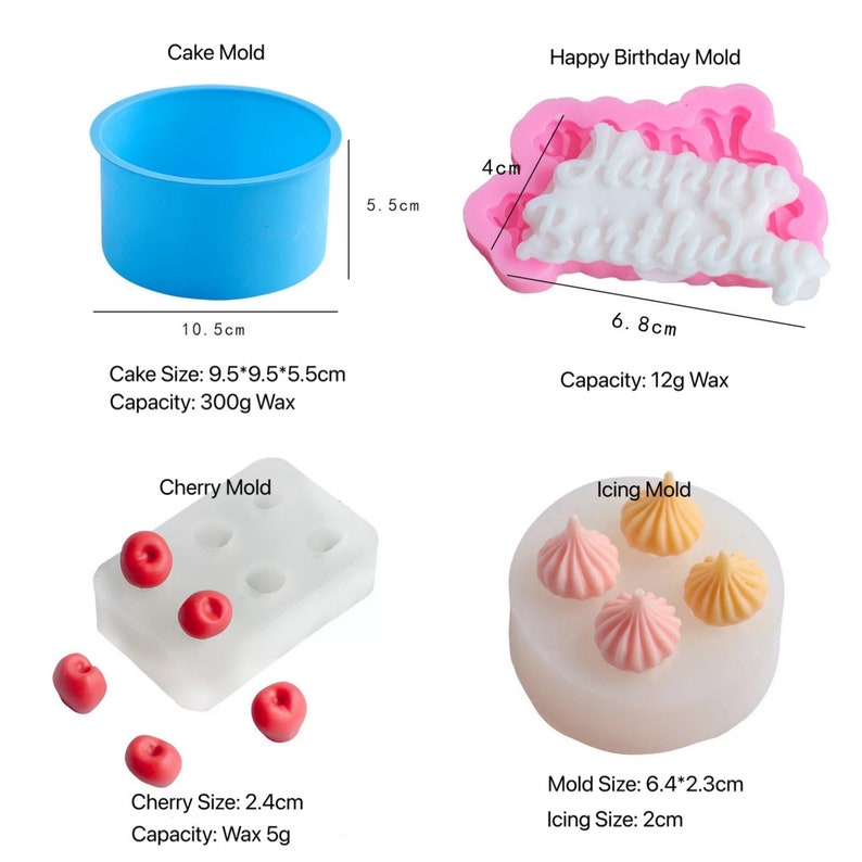 Cake Candle Mold Unique Fruit Candle Mold Birthday Silicone Etsy