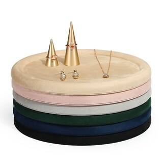 Vassoio Espositore Per Gioielli In Pelle - Forma Ad Arco, 5 Colori (Blu, Nero, Grigio, Bianco), Per Collane, Orecchini, Anelli