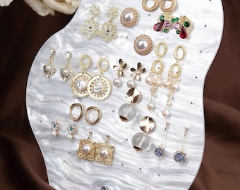 Shell Earring holder stand,  White Earrings Display Rack, Stud Holder, Earring Display Stand, Earring display tree, Earring holder frame