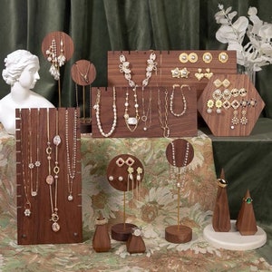 Earring Display Stand Wood, Earrings Holder Stand, Jewelry Display Stand Wood, Jewelry Display Bust, Jewelry Display Set-AN010