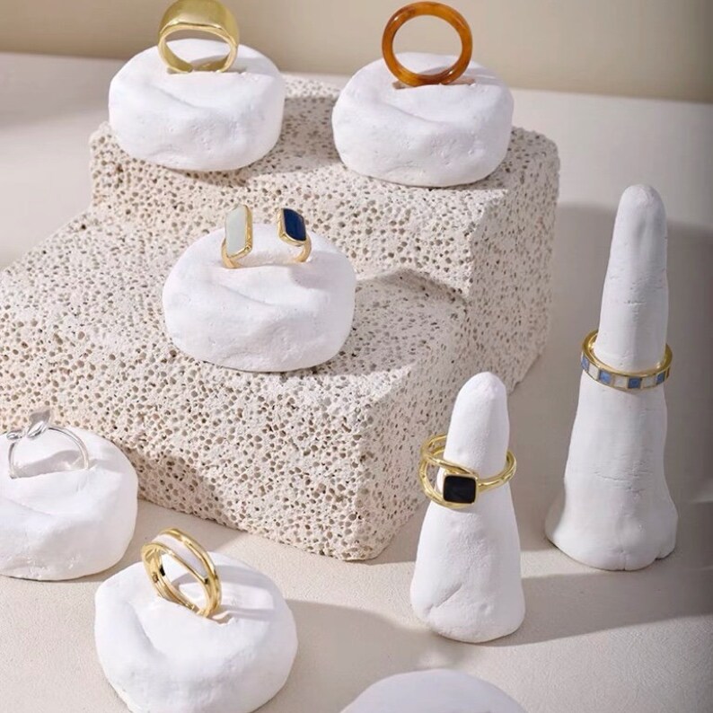 White Ring Cone Jewelry Display Set Unique Ring Displays Etsy