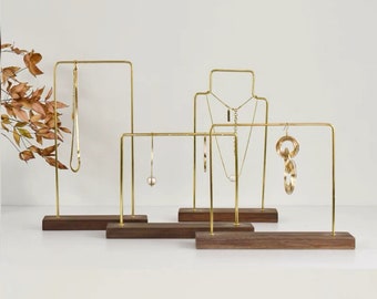 Wood and Metal Earring Display Stand, Necklace Display Holder, Long Earring Rack, Necklace Display Stand, Jewelry Display for craft show