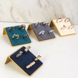 Velvet Ring holder stand,  White Ring Display Rack, Stud Holder, Ring Display Stand, Ring display Set, Ring holder frame