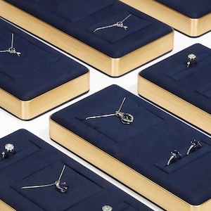 Unique Blue Jewelry Display Tray Set, Necklace Display Stand Set, Earrings Holder, Bracelet Display Stand, Ring Display Tray for craft show