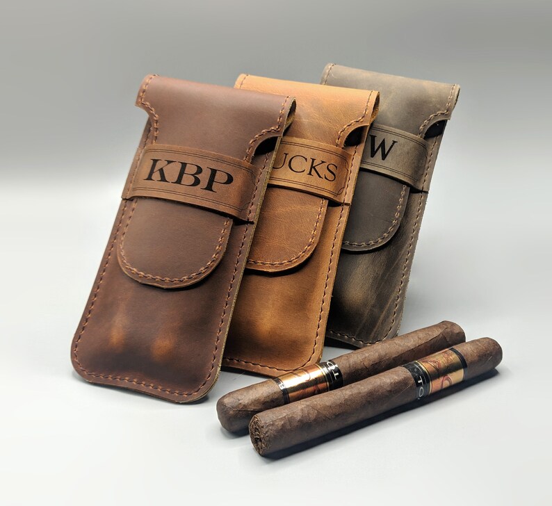 Personalized Leather Cigar Case / Cigar Holder Groomsmen Gift Etsy
