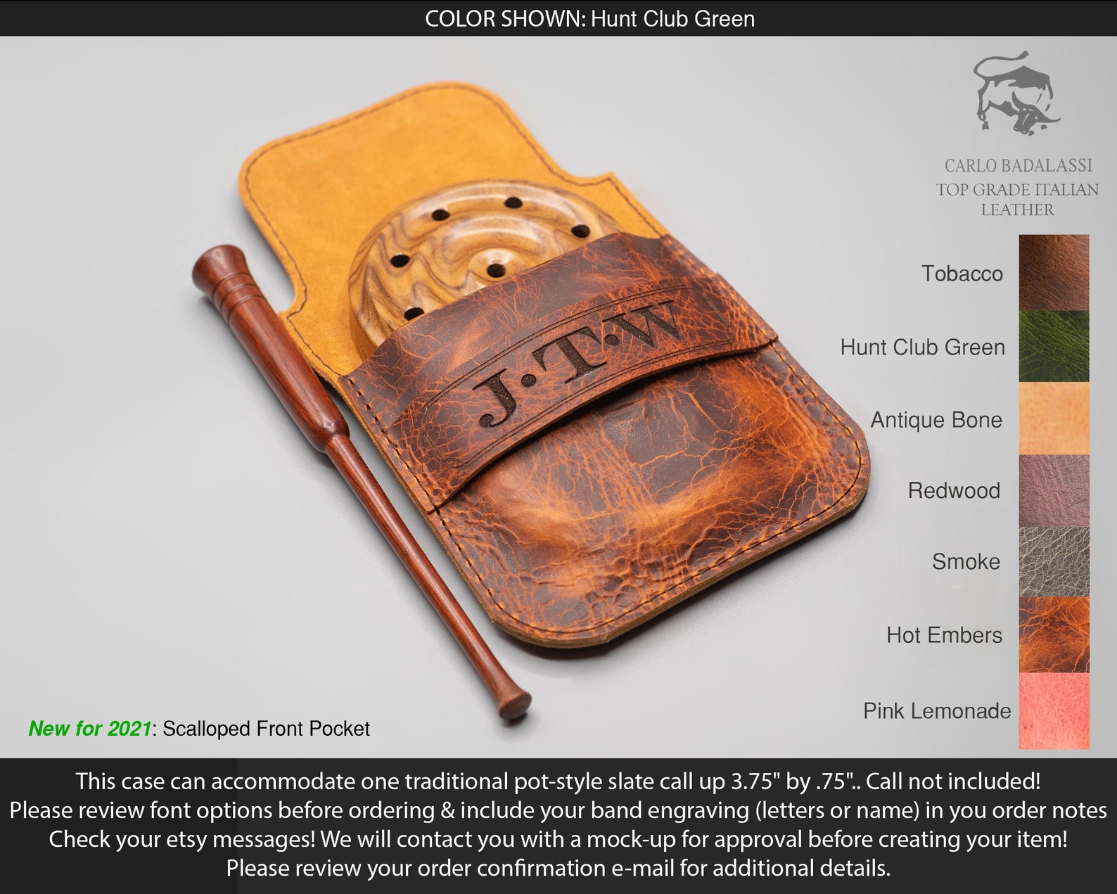 Leather Slate Turkey Call Case Personalized Engraved Turkey Etsy